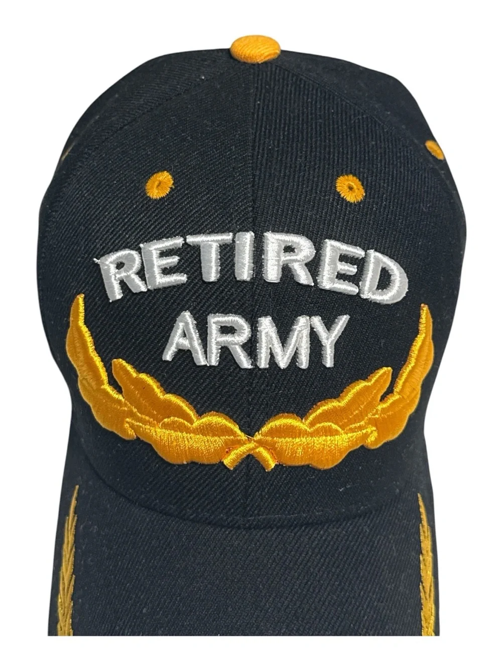 U.S. Army Black Cap with Gold Embroidery